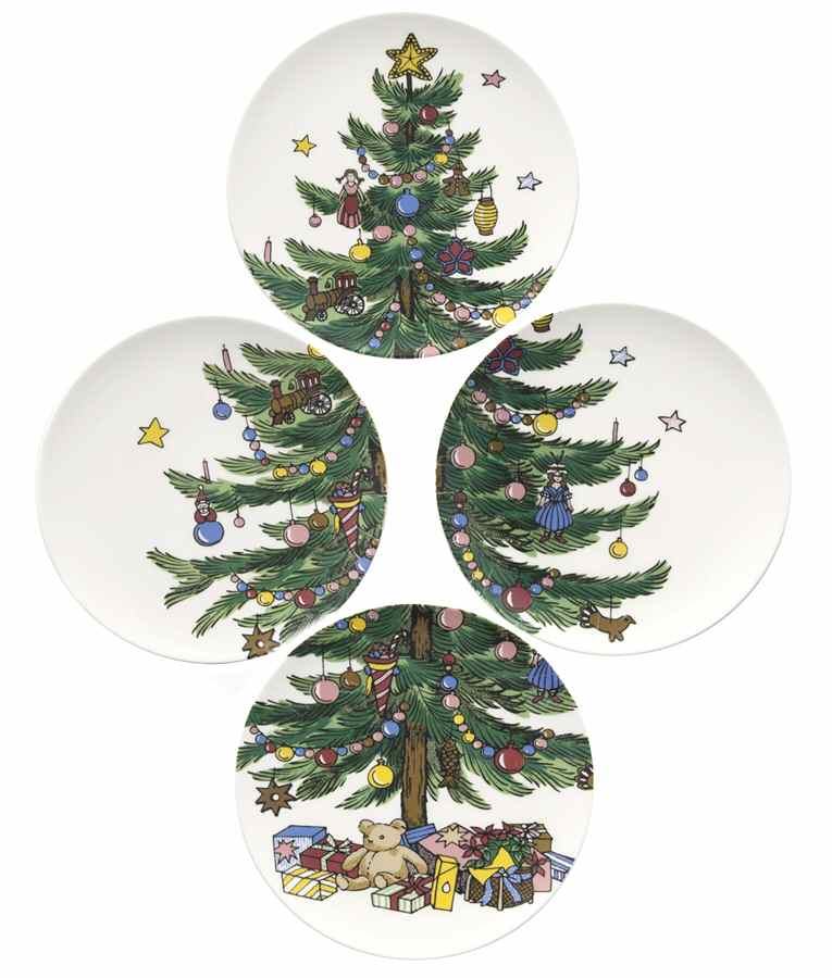 Happy Holidays Accent Salad Plate - Set of 4 (Motif 5-8) by Nikko-1