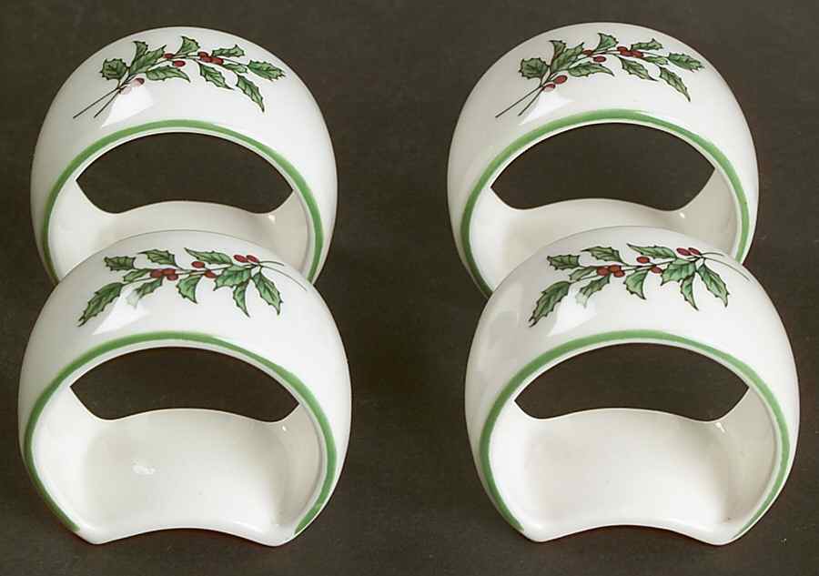 Happy Holidays Napkin Ring - Set of 4 by Nikko-1