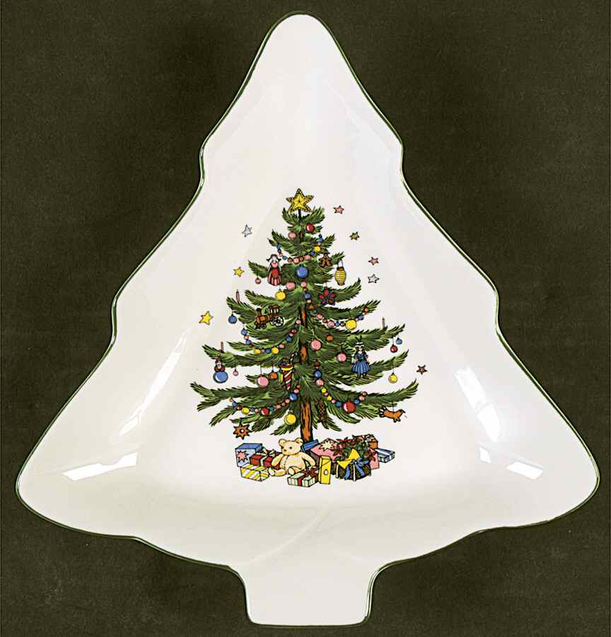 Happy Holidays Deep Tree Shaped Dish by Nikko-1