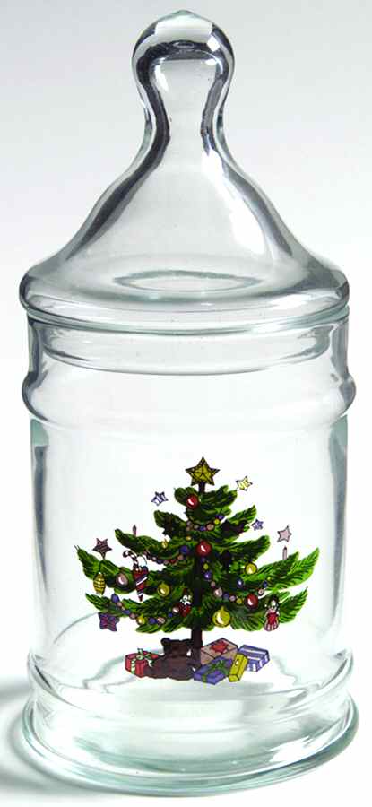 Happy Holidays 4" Glassware Candy Jar & Lid by Nikko-1