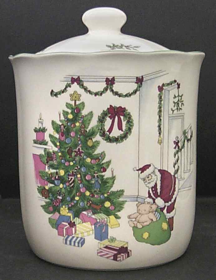 Happy Holidays Cookie Jar & Lid by Nikko-1