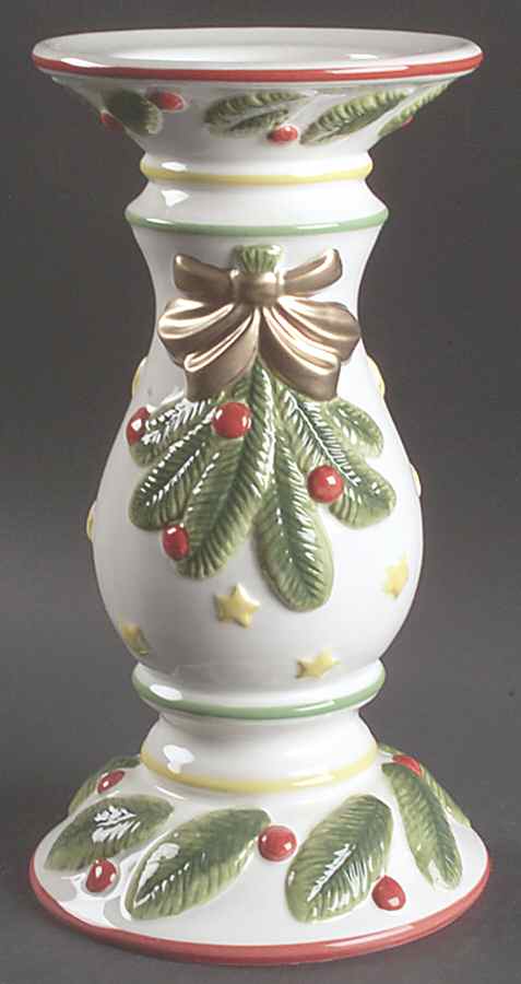 Happy Holidays 10" Sculpted Candlestick by Nikko-1