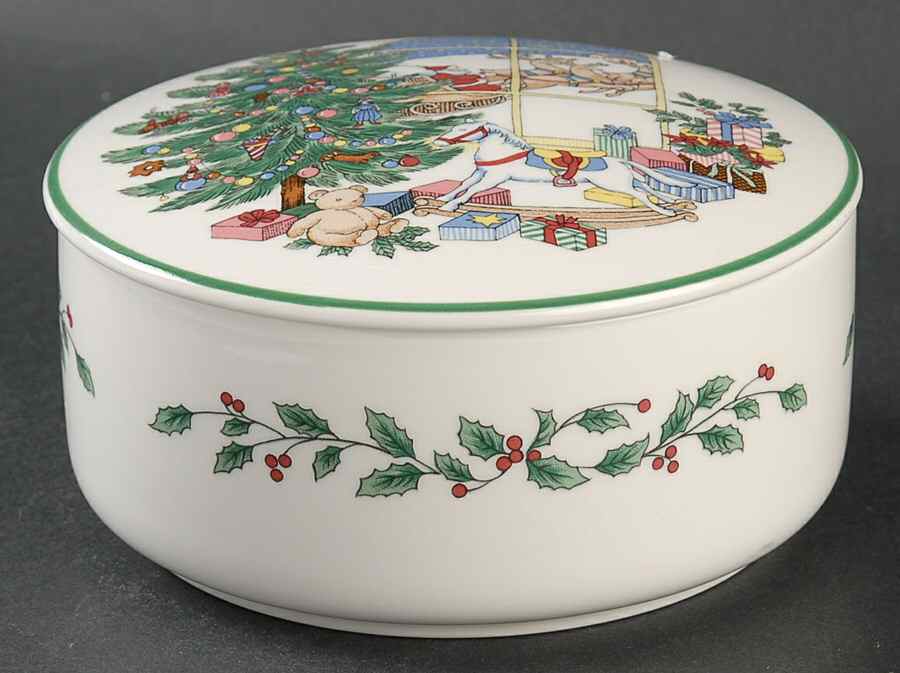Happy Holidays 5" Round Box & Lid by Nikko-1