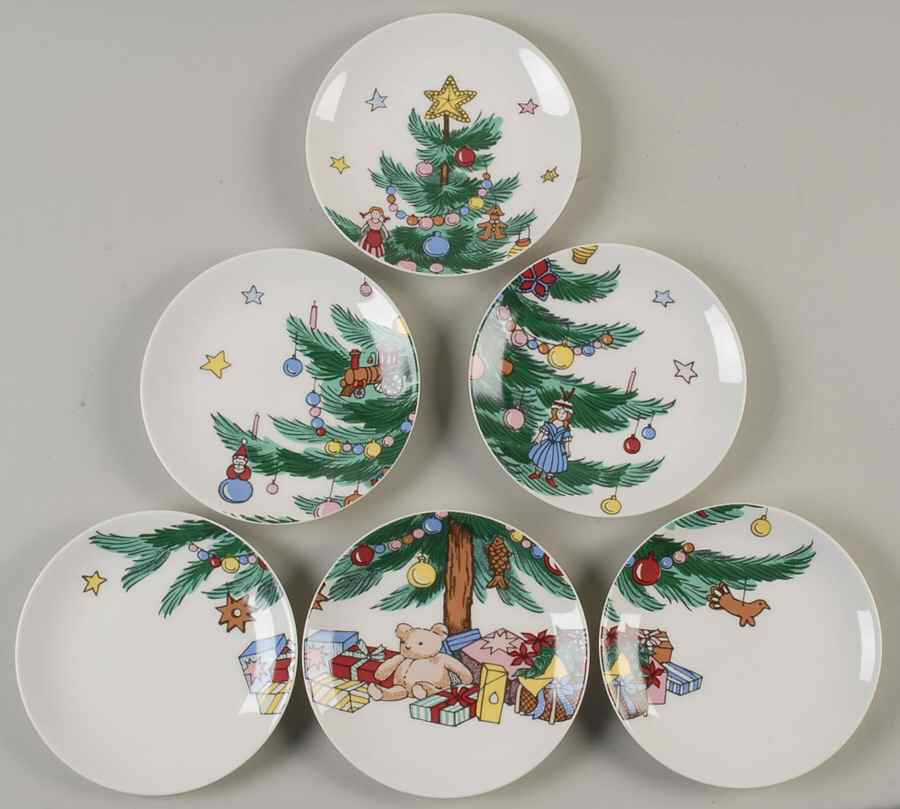 Happy Holidays Tapas Plate - Set of 6 Motifs by Nikko-1