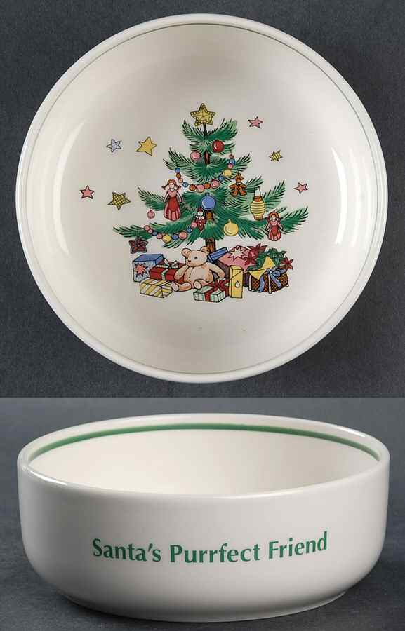 Happy Holidays Cat Bowl by Nikko-1