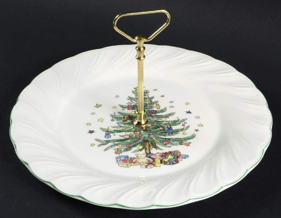 Happy Holidays Round Serving Plate with Handle (DP) by Nikko-1