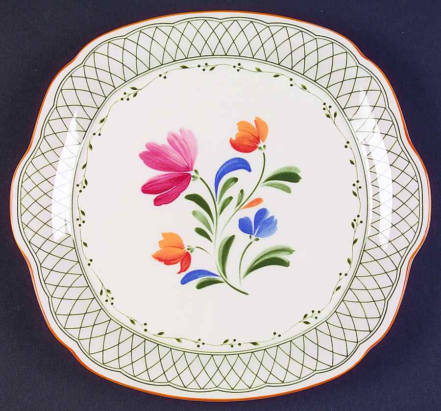 Hampton Square Handled Cake Plate by Nikko-1