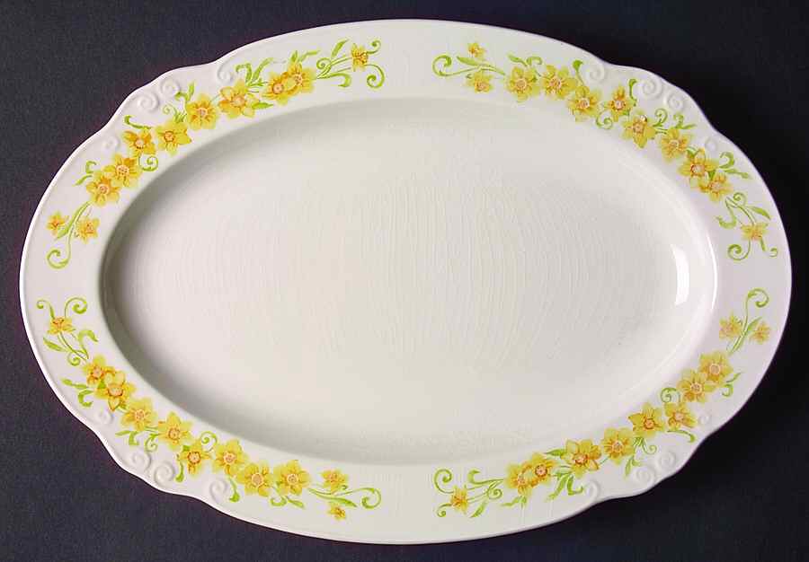 Jonquil 13" Oval Serving Platter by Nikko-1