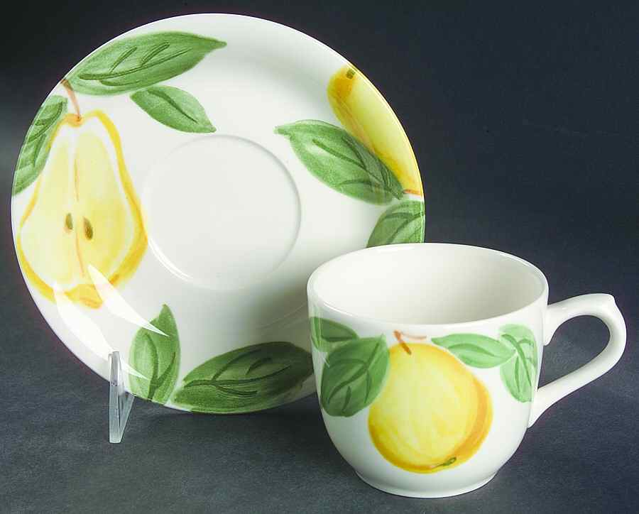 Just Pears Flat Cup & Saucer Set by Nikko-1
