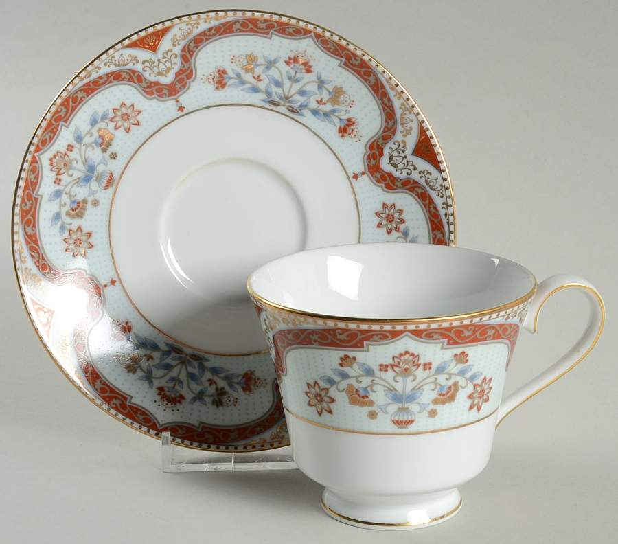 Kashmir Footed Cup & Saucer Set by Nikko-1