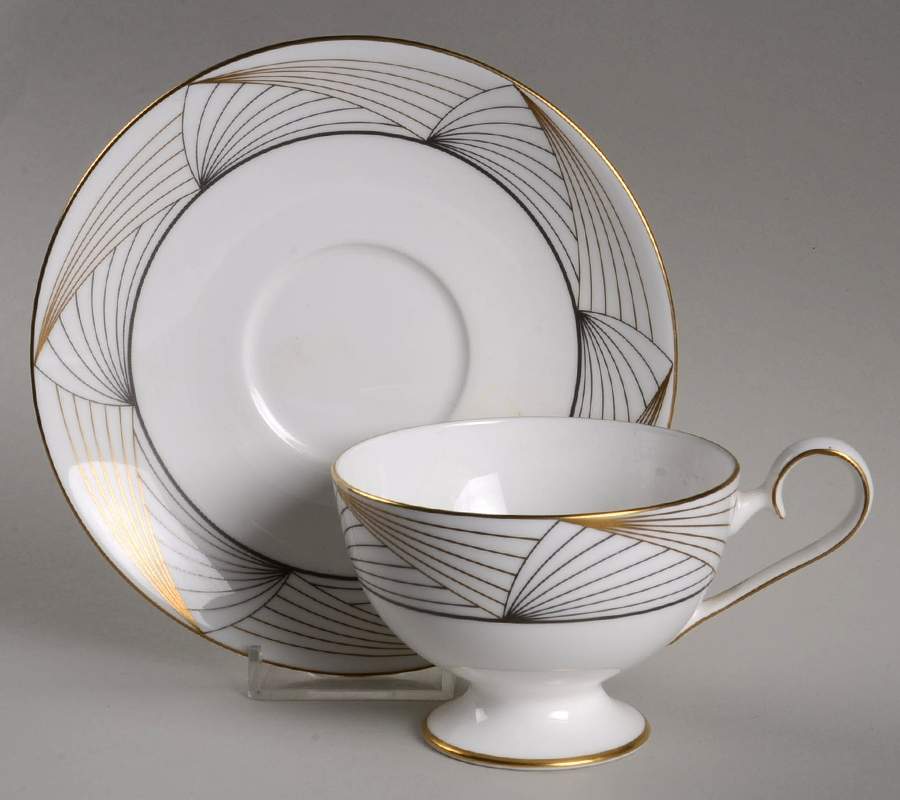 L'Etoile Footed Cup & Saucer Set by Nikko-1