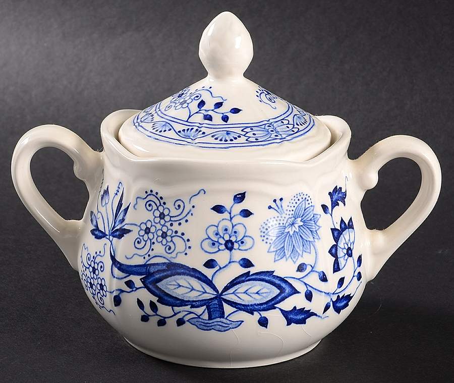 Loire Blue Sugar Bowl & Lid by Nikko-1