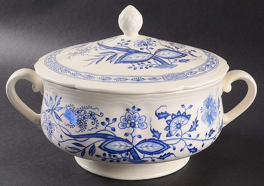 Loire Blue Round Covered Vegetable by Nikko-1