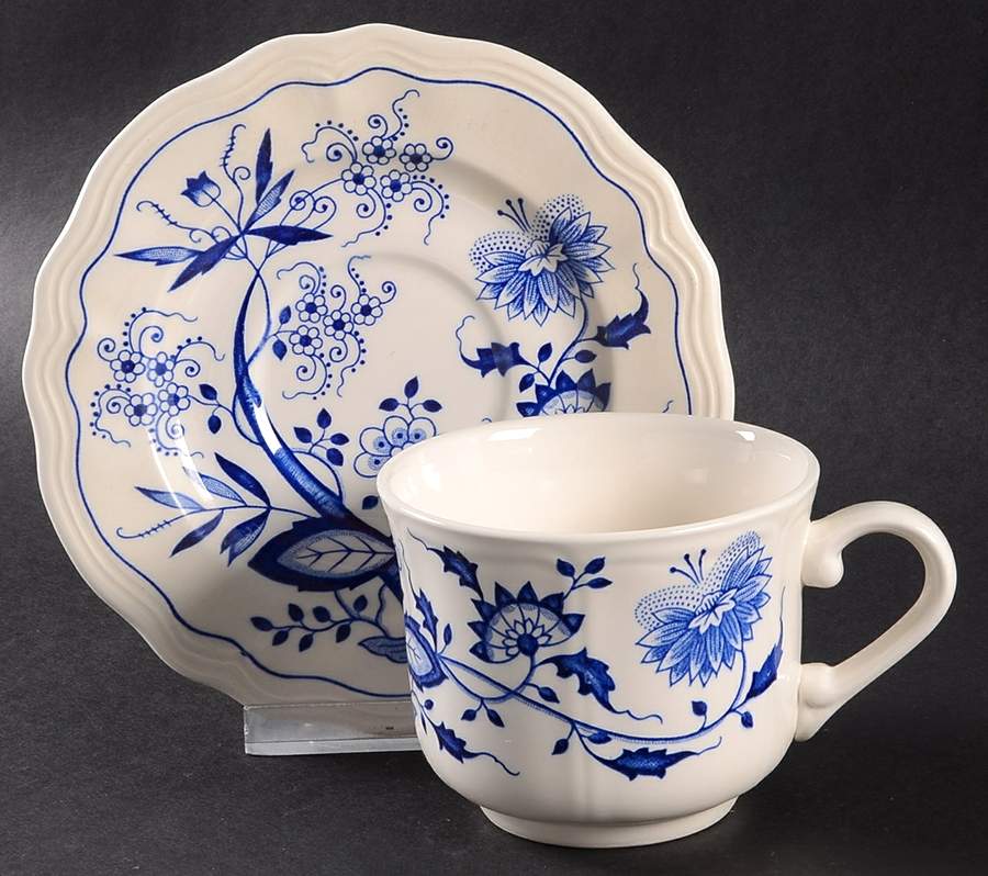 Loire Blue Flat Cup & Saucer Set by Nikko-1