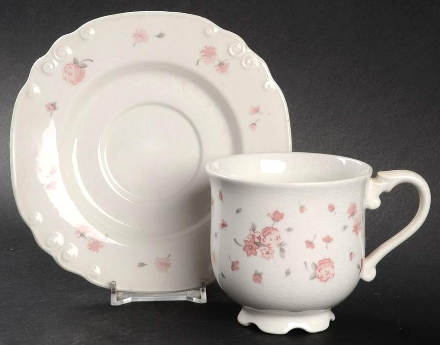 Love Song Footed Cup & Saucer Set by Nikko-1