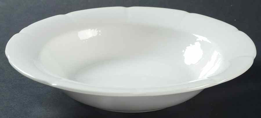 Lotus White Rim Soup Bowl by Nikko-1