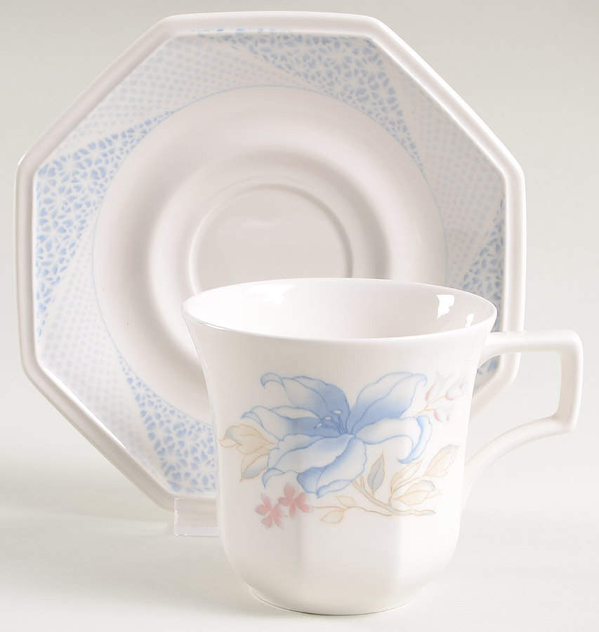 Meadow Lily Flat Cup & Saucer Set by Nikko-1