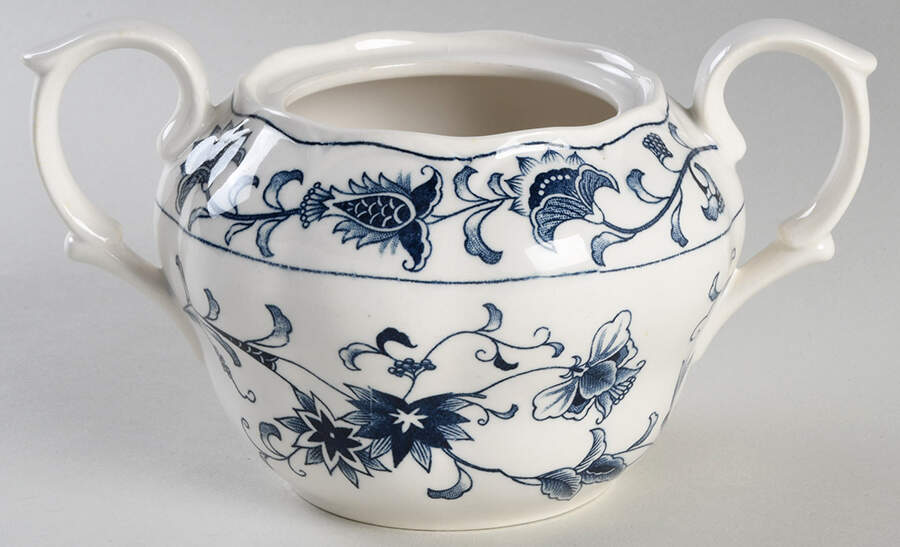 Ming Tree Blue (Double Phoenix Backstamp) Sugar Bowl No Lid by Nikko-1