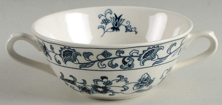 Ming Tree Blue (Double Phoenix Backstamp) Flat Cream Soup Bowl by Nikko-1