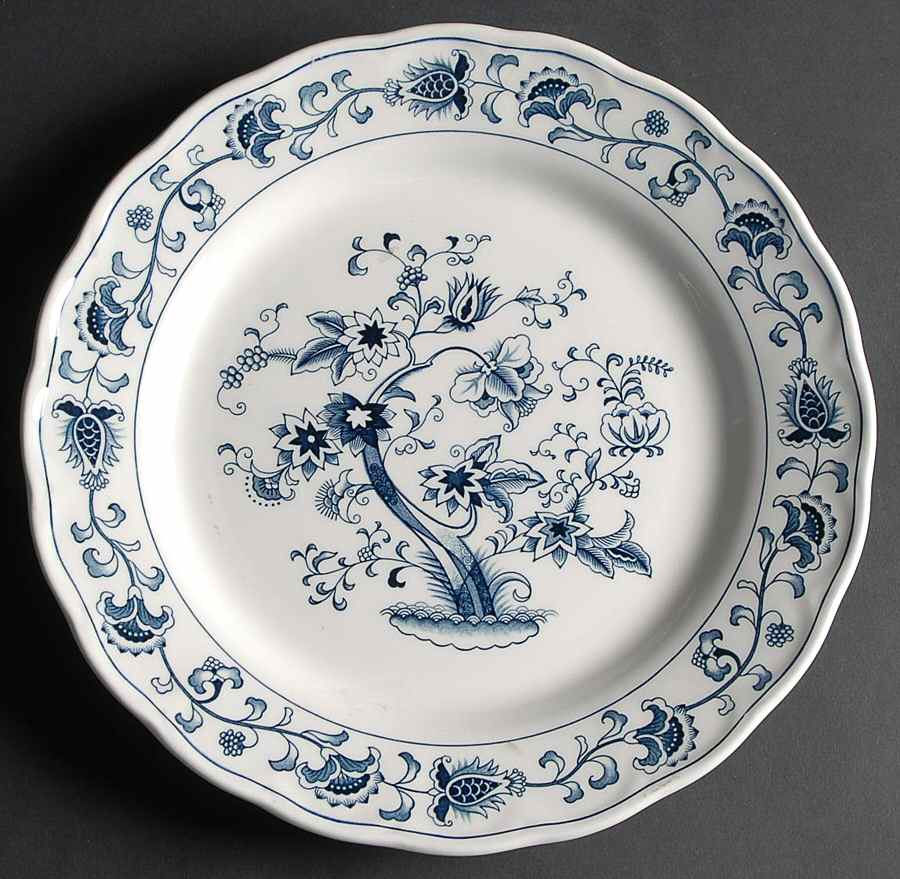 Ming Tree Blue (Double Phoenix Backstamp) 12" Chop Plate (Round Platter) by Nikko-1