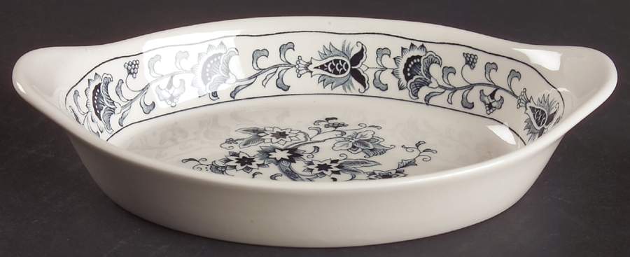 Ming Tree Blue (Double Phoenix Backstamp) 7" Augratin by Nikko-1