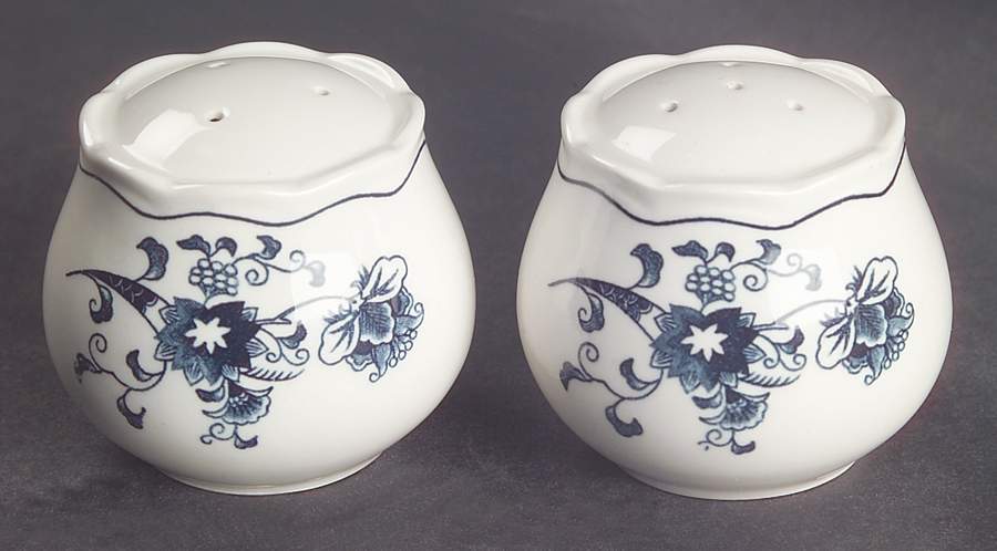 Ming Tree Blue (Double Phoenix Backstamp) Salt & Pepper Set by Nikko-1