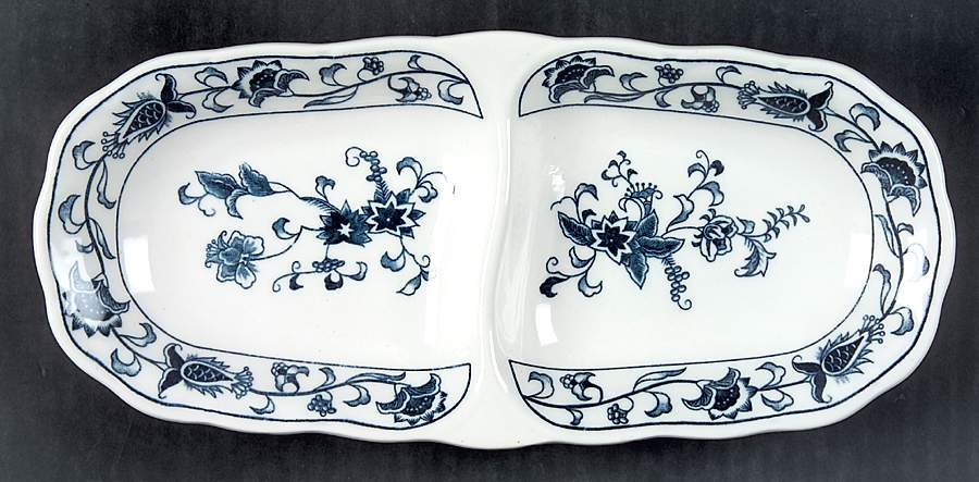Ming Tree Blue (Double Phoenix Backstamp) 2-Part Relish by Nikko-1