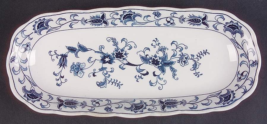 Ming Tree Blue (Double Phoenix Backstamp) Relish by Nikko-1