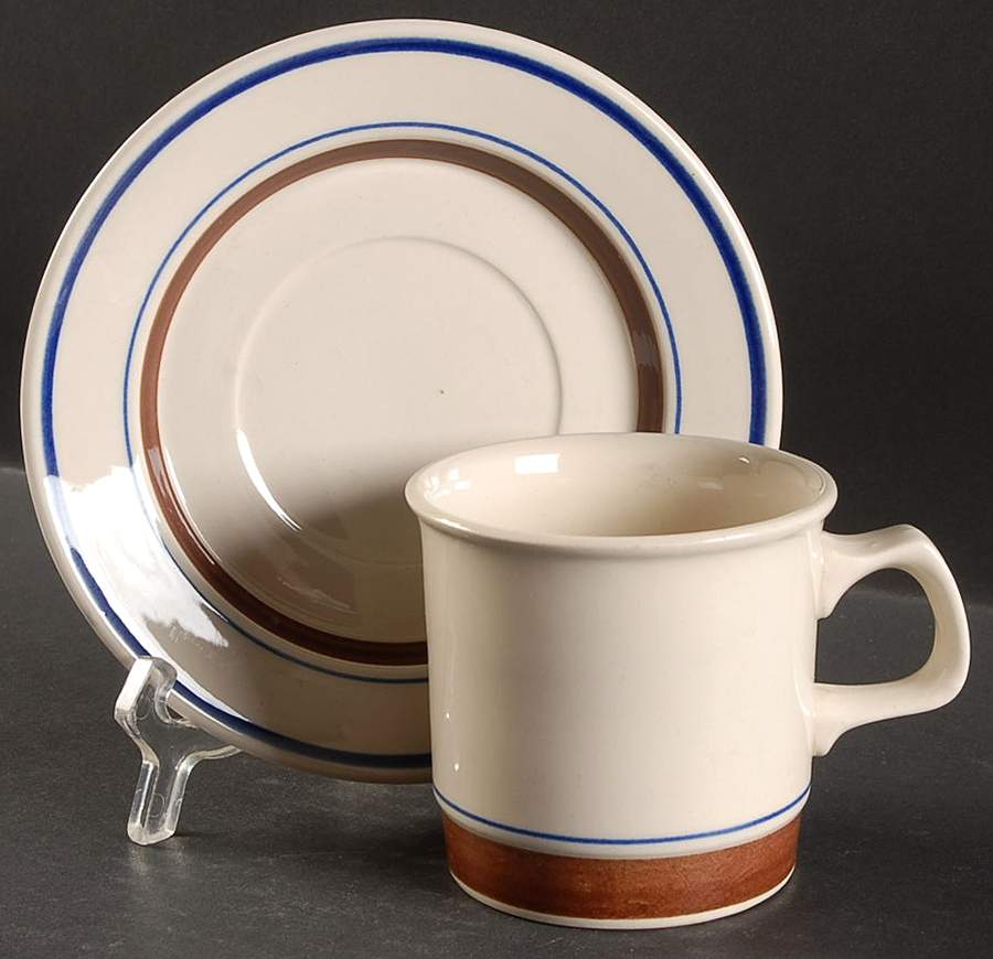 Moonstone Flat Cup & Saucer Set by Nikko-1