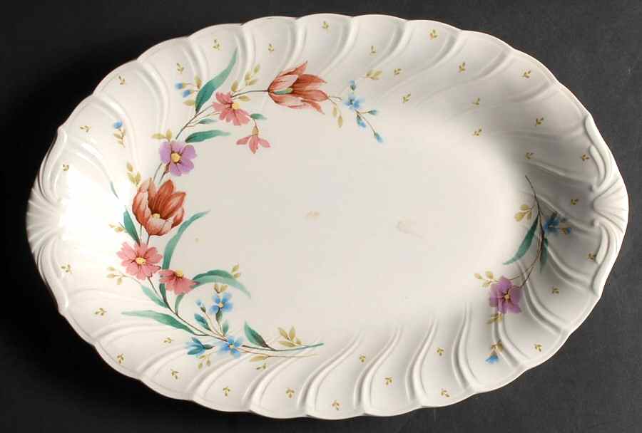 Mountain Rose 14" Oval Serving Platter by Nikko-1