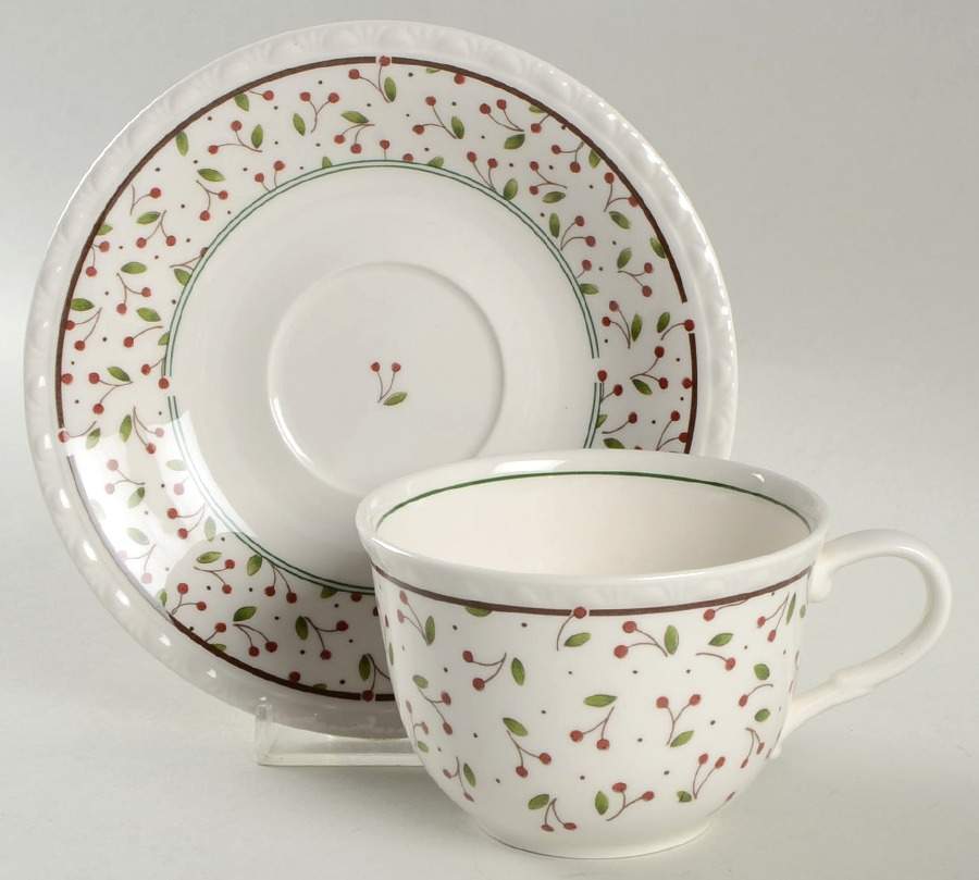 New England Days Flat Cup & Saucer Set by Nikko-1