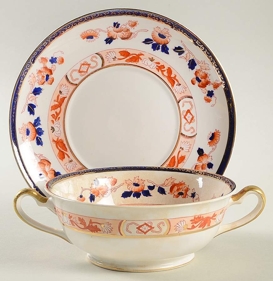 NIK29 Footed Cream Soup Bowl & Saucer Set by Nikko-1