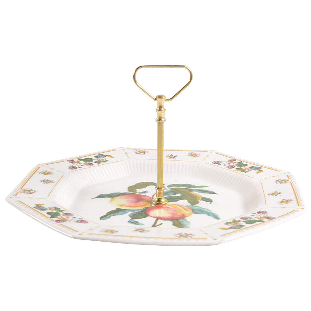 Orchard Round Serving Plate with Handle (DP) by Nikko-1