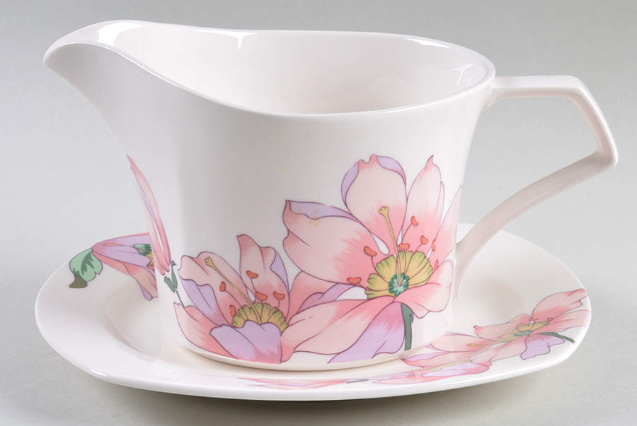 Paradise Round Gravy Boat & Bread and Butter Stand by Nikko-1