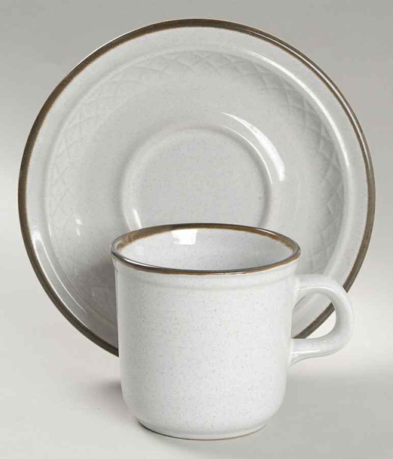 Peach Blossom Flat Cup & Saucer Set by Nikko-1