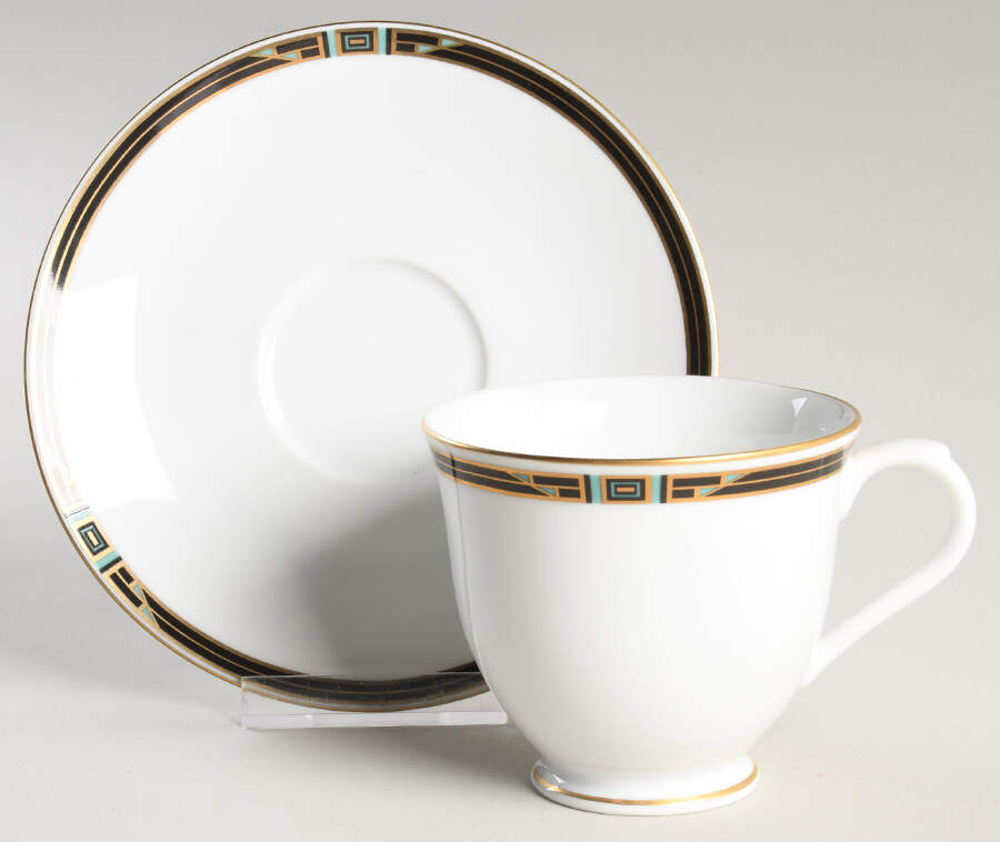 Phoenix Footed Cup & Saucer Set by Nikko-1