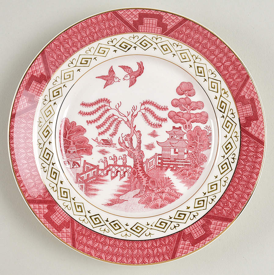 Pink Red Willow Bread & Butter Plate by Nikko-1