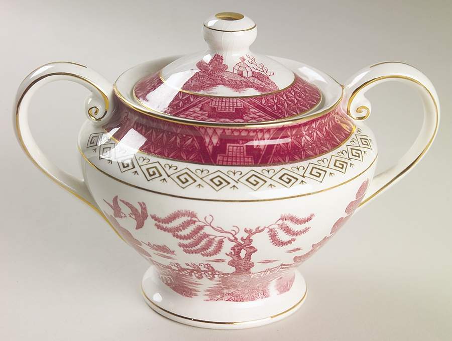 Pink Red Willow Sugar Bowl & Lid by Nikko-1