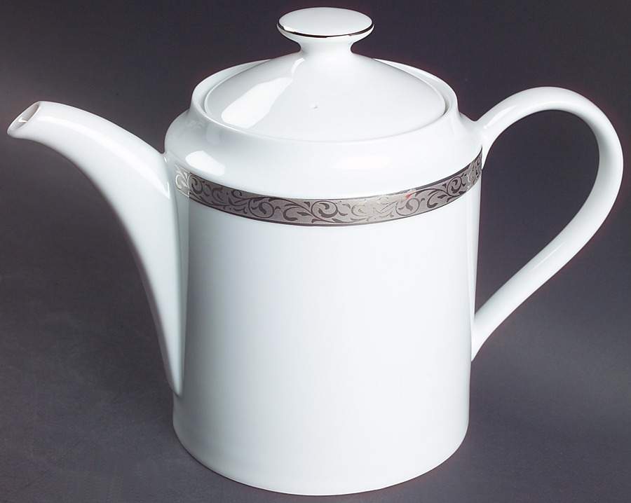 Platinum Filigree Tea/Coffee Pot & Lid by Nikko-1