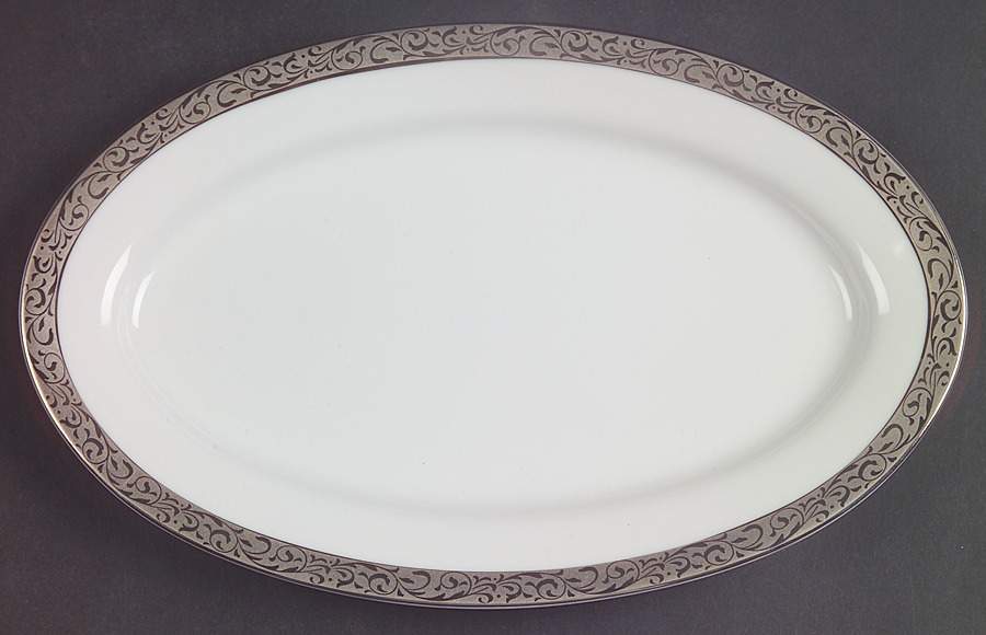 Platinum Filigree Relish/Butter Tray by Nikko-1