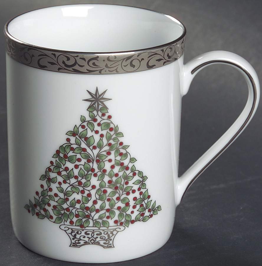 Platinum Filigree Accent Mug by Nikko-1