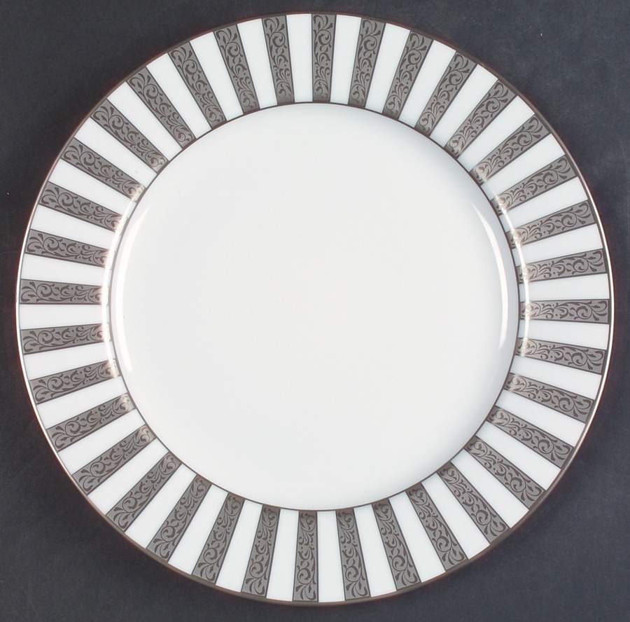 Platinum Filigree Accent Luncheon Plate by Nikko-1