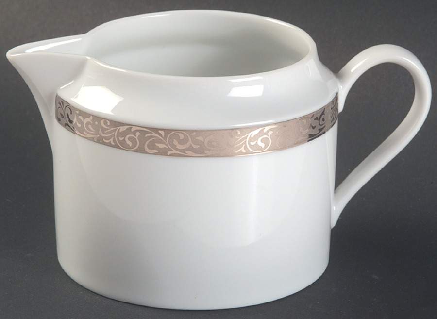 Platinum Filigree Creamer by Nikko-1