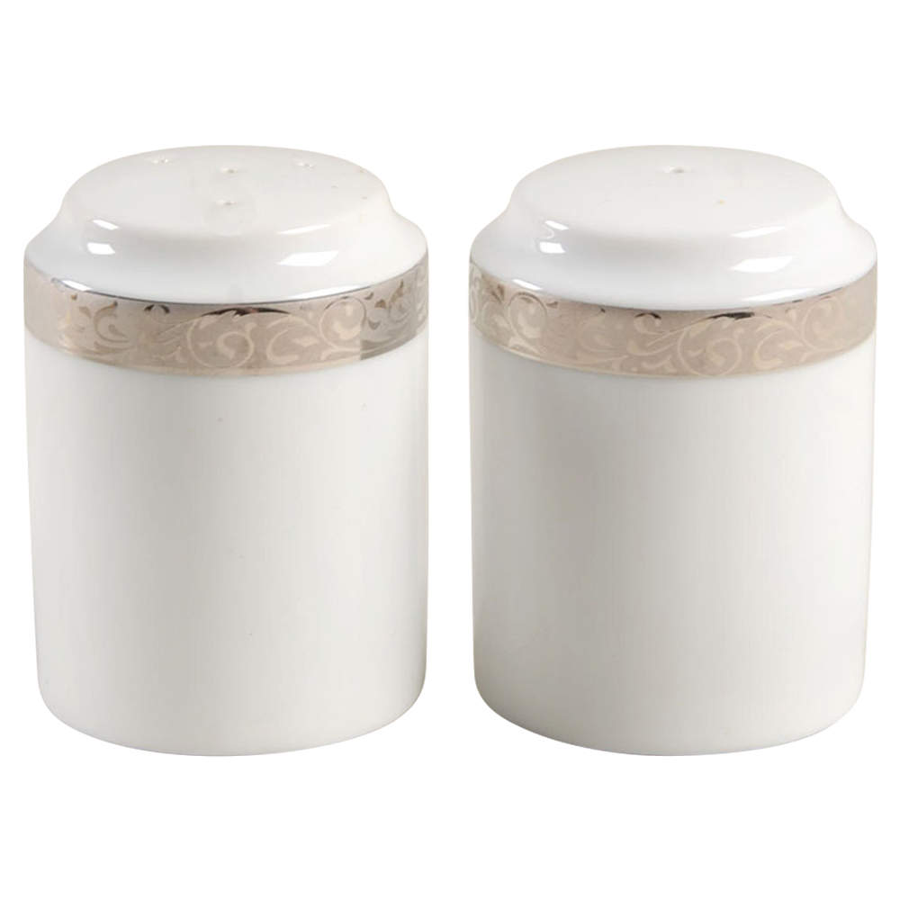 Platinum Filigree Salt & Pepper Set by Nikko-1