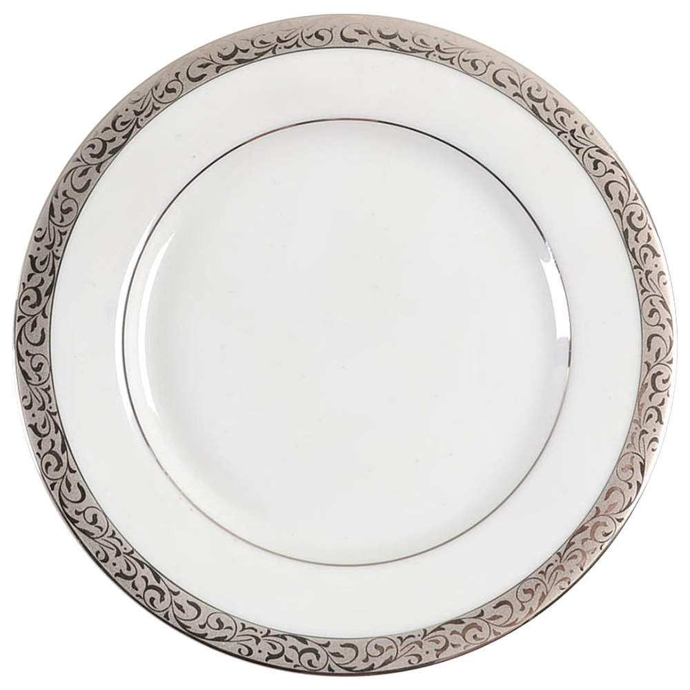 Platinum Filigree Bread & Butter Plate/Gravy Underplate by Nikko-1