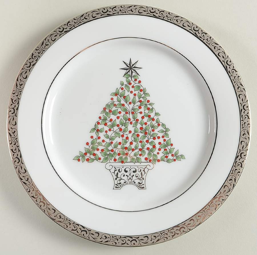 Platinum Filigree Accent Salad Plate by Nikko-1