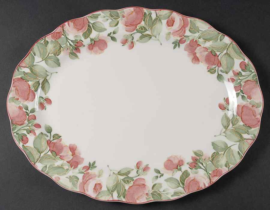 Precious 14" Oval Serving Platter by Nikko-1