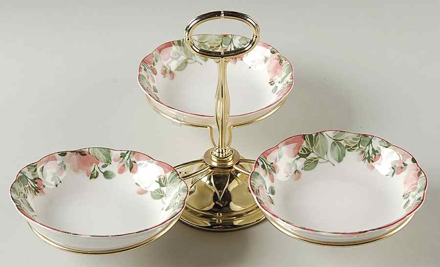 Precious 7" x 12" 3-Part Relish & Metal Stand (FR) HC by Nikko-1