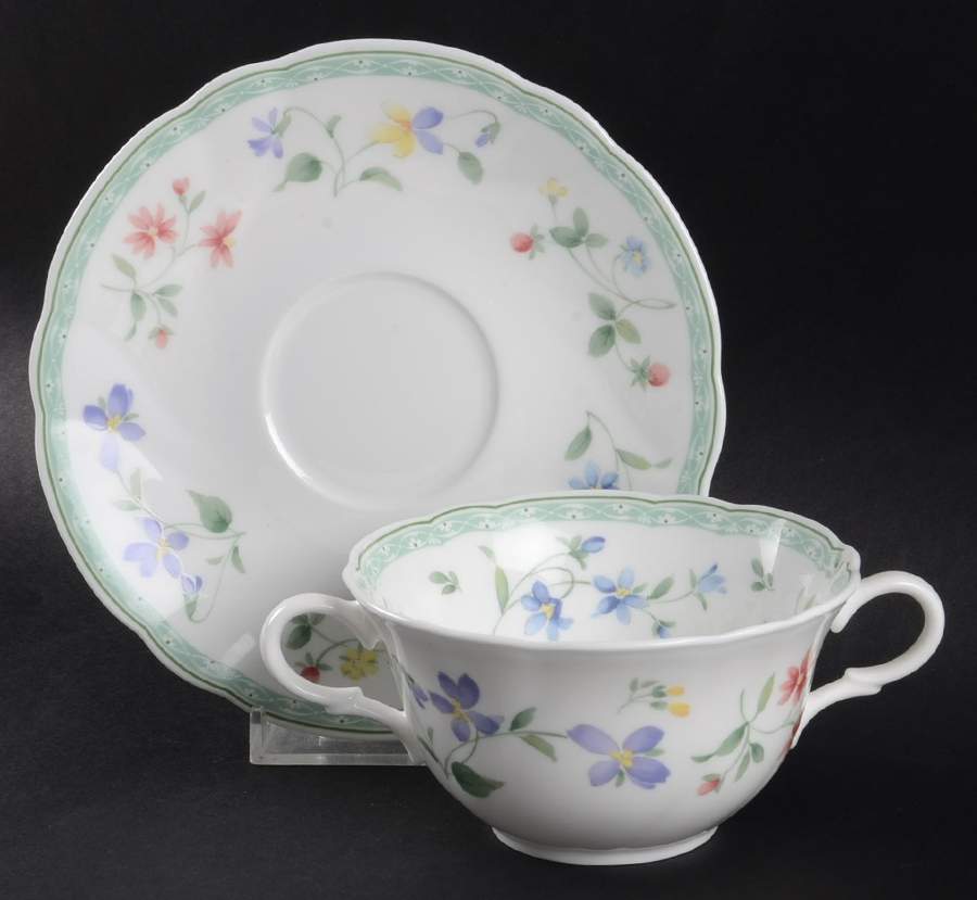 Promenade Flat Cream Soup Bowl & Saucer Set by Nikko-1