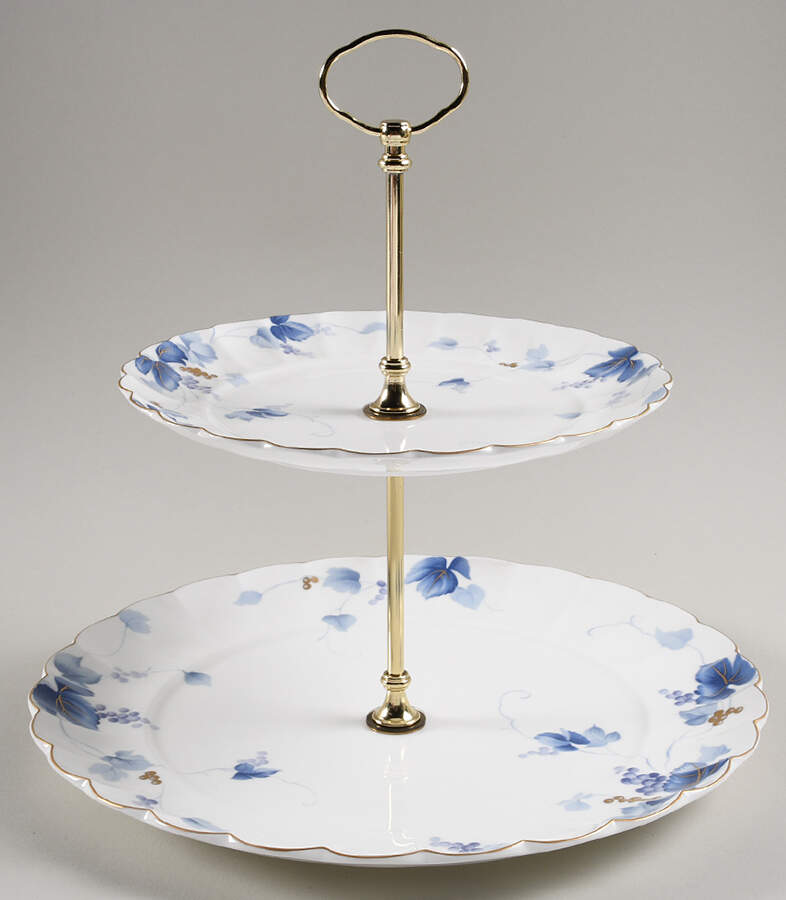 Raceme 2 Tiered Serving Tray (Dinner & Salad Plate) by Nikko-1